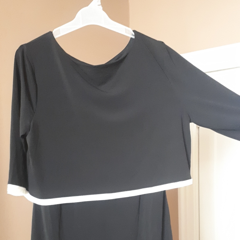 Black dress with white trim